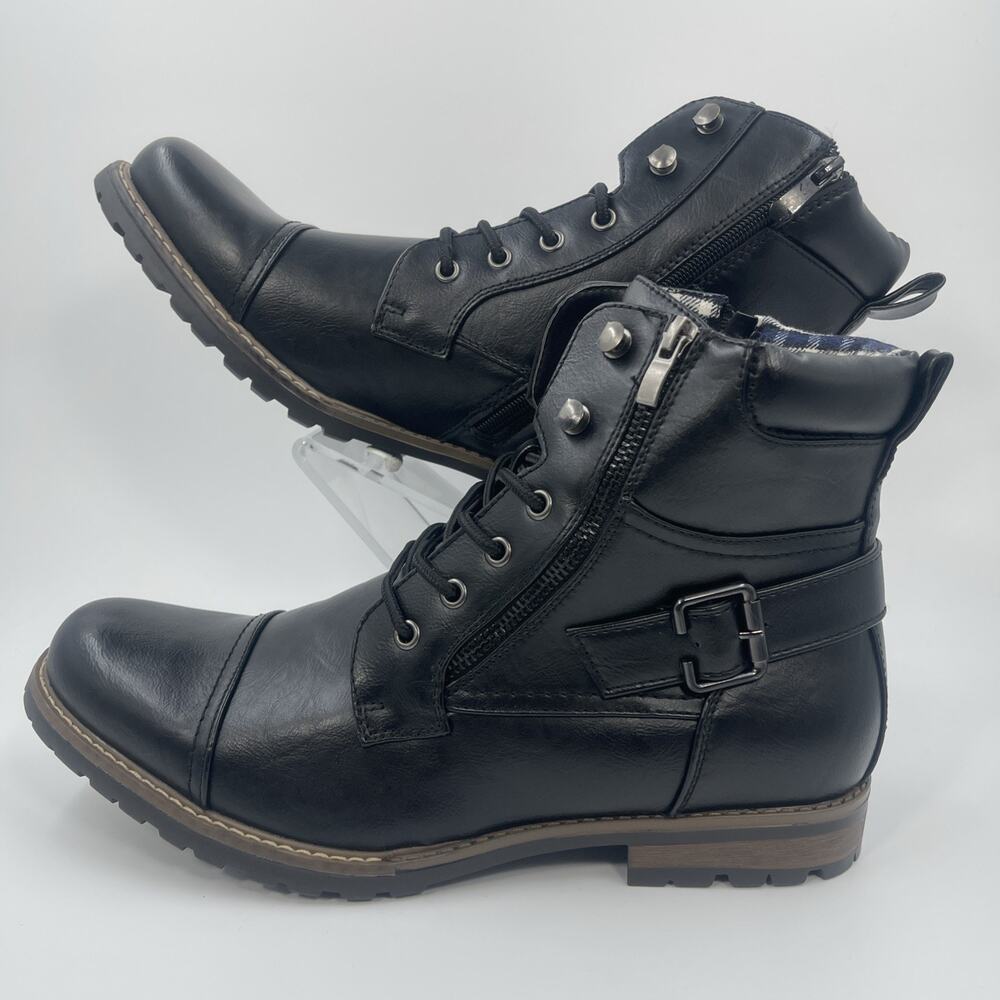 Bruno Marc PHILLY-3 Men's Black Combat Boots Size 11 NEW IN BOX Casual Dress